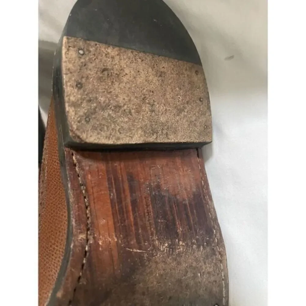 Vintage FLORSHEIM Longwing Shoes‎ 8.5 Whiskey Brown KENMOOR Wingtips Made USA